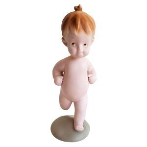 Redhead Girl, Vintage Figurine, Running Baby Sculpture